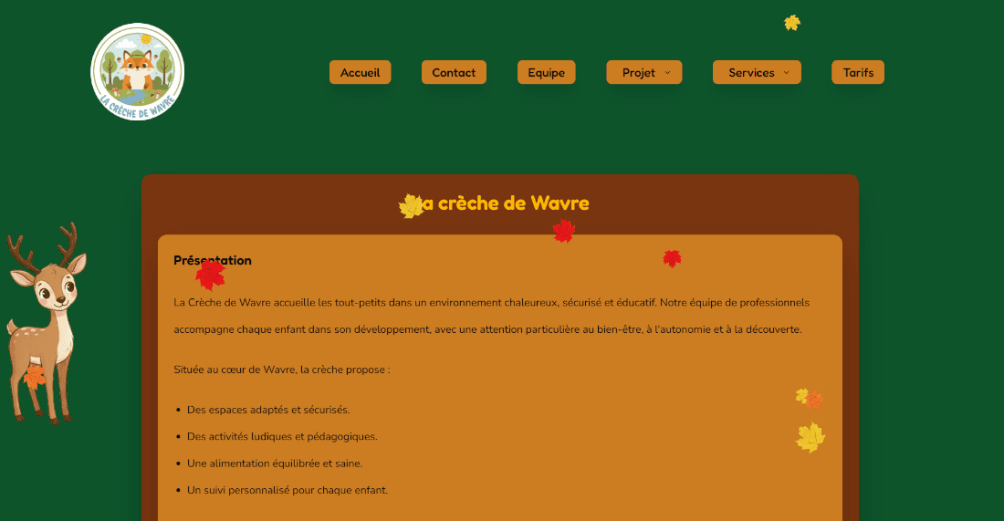 Projet personnel de site pour une crèche